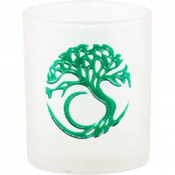 Etched Glass Votive Holder Tree of Life  (each)