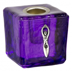Mini Glass Candle Holder Spiral Goddess Purple (Each)
