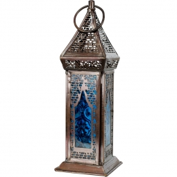 Glass & Metal Lantern Azurus Turquoise (Each)