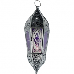 Glass & Metal Lantern Goddess Purple (each)