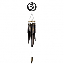 Bamboo Windchime Gold Painted Om (each)