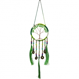 Dreamcatcher Tree of Life w/ Lucky Coins  - Green (Each)