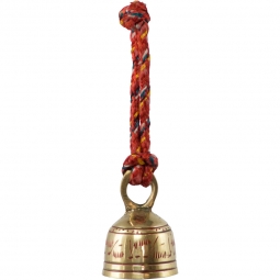 Brass Altar Bells with Red Corded Loop Engraved  (Set of 3)