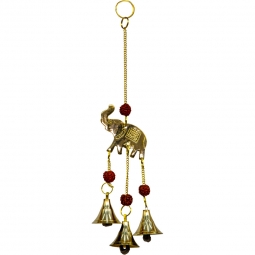 Brass Bell Chime - Elephant w/ Rudraska (Each)
