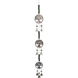 Brass Bell Chime - Triple Tree of Life w/ Beads (Each)