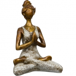 Resin Statue Yoga Lady - White (Each)