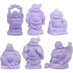 Frosted Acrylic Feng Shui Figurine 1-inch Buddha Purple (Set of 6)