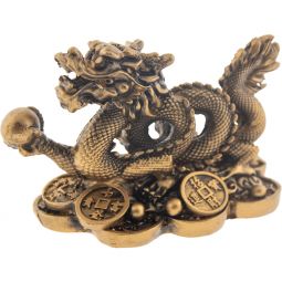 Polyresin Feng Shui Figurine Money Dragon - Gold (Each)