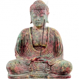 Volcanic Stone Statue - Chakras Meditating Buddha Incense Holder (each)
