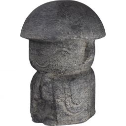 Volcanic Stone Statue - Praying Jizo Buddha w/ Kasa Hat (Each)