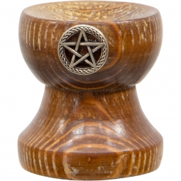 Wood Sphere Stand w/Pentacle - Chalice (Each)