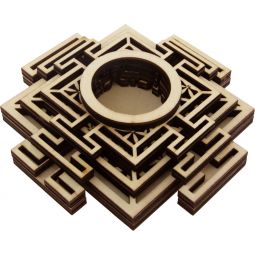 Wooden Sphere Stand w/ LED - Sri Yantra (Each)