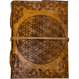 Leather Journal with Strap - Flower of Life (Each)