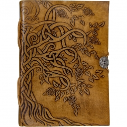 Leather Journal with Button Closure - Tree of Life (Each)