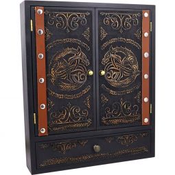 Laser Engraved Wood Altar Cabinet - Celtic Dragon (Each)