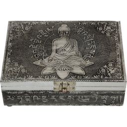 White Metal Lined Box - Medecine Buddha (each)