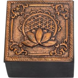 Bronze Metal Trinket Box - Flower of Life (Each)