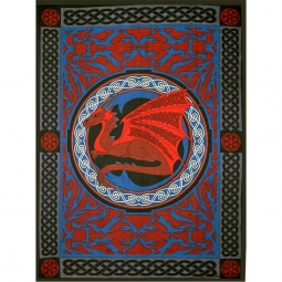 Cotton Single Tapestry Celtic Dragon  (Each)