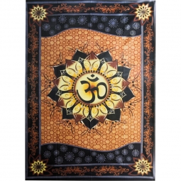 Cotton Single Tapestry Natural Om Lotus (Each)
