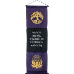 Cotton Inspirational Banner - Little Things in Life (Each)