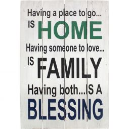 Reclaimed Wood Hanging Plaque - Blessing (Each)