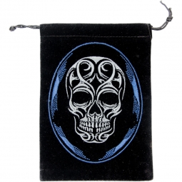 Unlined Velvet Bag Embroidered Skull (Each)