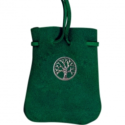 Suede Pouch Rounded w/Strap - Green Tree (Each)
