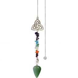 Pendulum-Chakra Triquetra Green Aventurine (Each)
