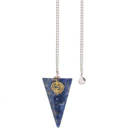 Pendulum Engraved Cho-Ku-Rei Hexagonal Sodalite  (each)