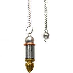 Chambered Pendulum Silver/Brass Bullet w/ Copper Energy Ring (Each)