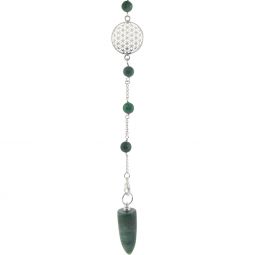 Gemstone Pendulum Flower of Life - Green Aventurine (Each)