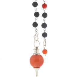 Pendulum Sephoroton w/ Lava Beads - Carnelian (Each)
