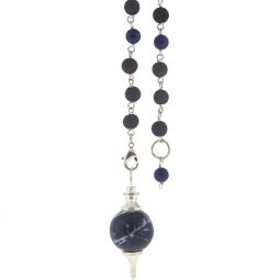 Pendulum Sephoroton w/ Lava Beads - Sodalite (Each)