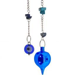 Metal Blue Sephoroton Pendulum w/ Evil Eye (Each)