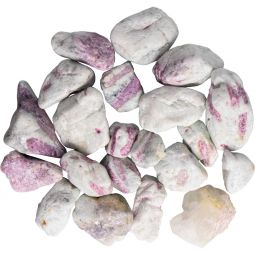 Natural Tumbled Stones Pink Tourmaline on Quartz (1lb)