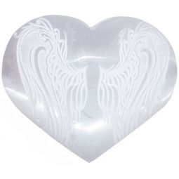 Selenite Heart - Angel wings (Each)