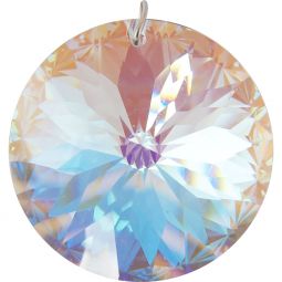 Prism Crystal 40mm Faceted Disc AB (Each)