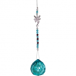 Hanging Crystal Cut Glass Bead Fairy Turquoise (Each)