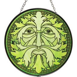 Glass Suncatcher 6in - Celtic Green Man (Each)