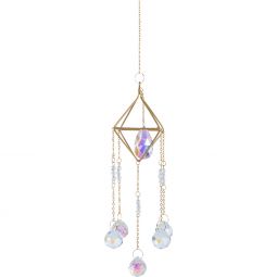 Hanging AB Crystal Prism Suncatcher w/ Crystal Spheres AB (Each)
