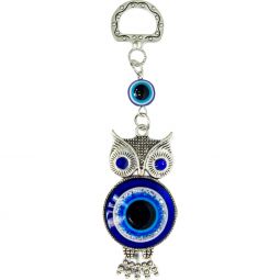 Glass Evil Eye Talisman - Owl w/ Gems (Each)
