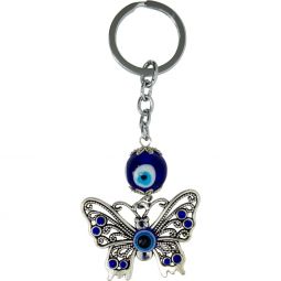 Evil Eye Talisman Key Ring - Butterfly w/ Gems (Each)