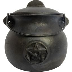 Cast Iron Food Grade Cauldron Small 7.5in - Pentacle (Each)