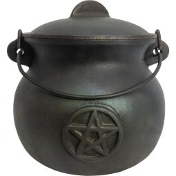 Cast Iron Food Grade Cauldron Medium 9.5in - Pentacle (Each)