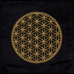 Printed Cotton Crystal Grid - Flower of Life (Each)