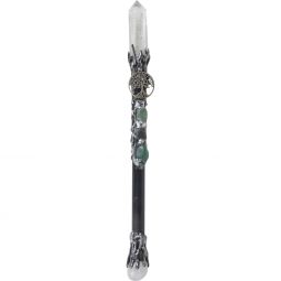 Magick Wand - Clear Quartz Point w/ Silver Tree of Life (Each)