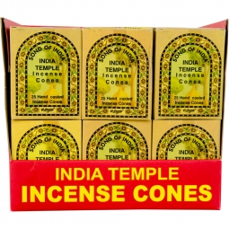 India Temple Incense Display - Cones (pack of 36)