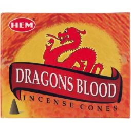 Hem Incense Cones in Display Box 10 cones Dragonsblood   (pack of 12)
