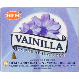 Hem Incense Cones in Display Box 10 cones Vanilla   (pack of 12)