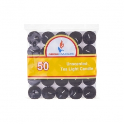 T-Light Candles Unscented Black (Pack of 50)